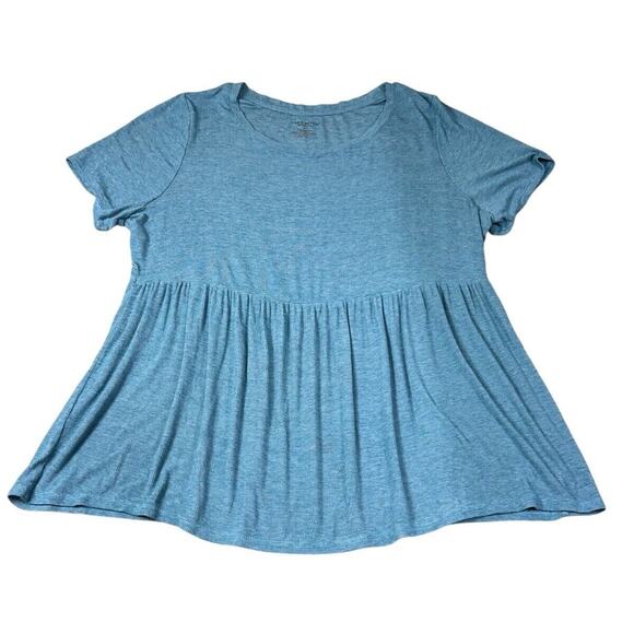 Lane Bryant Swing Tee Sz 14/16 (1X) Heather Blue Short Sleeve Top Lightweight - Picture 7 of 7